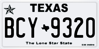 TX license plate BCY9320