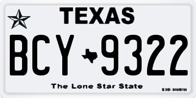 TX license plate BCY9322