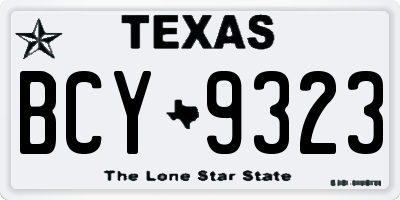 TX license plate BCY9323