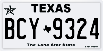 TX license plate BCY9324