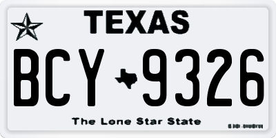 TX license plate BCY9326