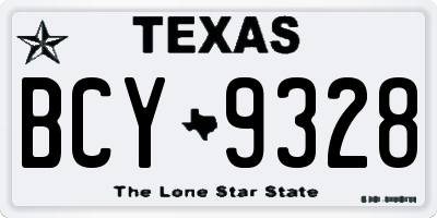 TX license plate BCY9328