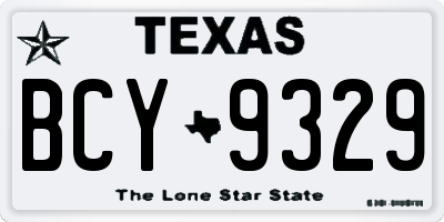 TX license plate BCY9329