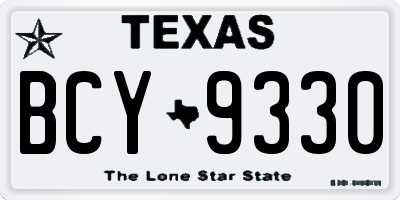 TX license plate BCY9330