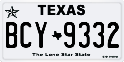 TX license plate BCY9332