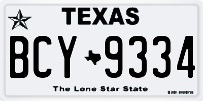 TX license plate BCY9334