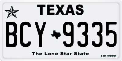TX license plate BCY9335