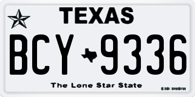 TX license plate BCY9336