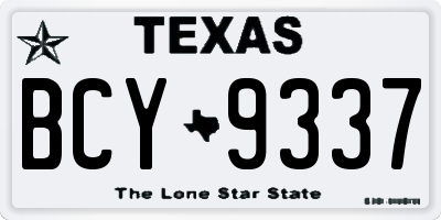 TX license plate BCY9337