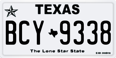 TX license plate BCY9338