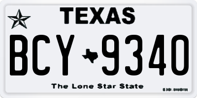 TX license plate BCY9340
