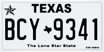 TX license plate BCY9341