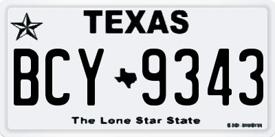 TX license plate BCY9343
