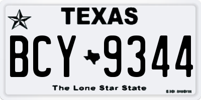 TX license plate BCY9344