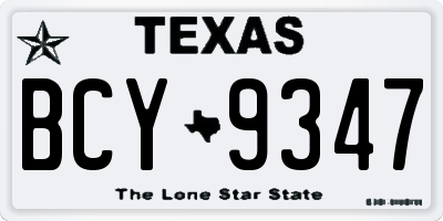 TX license plate BCY9347