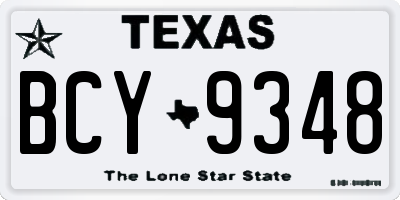 TX license plate BCY9348