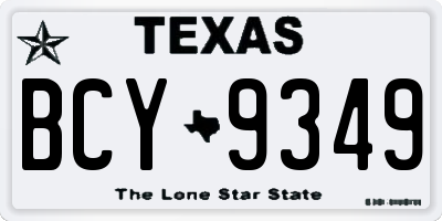 TX license plate BCY9349