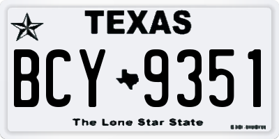 TX license plate BCY9351
