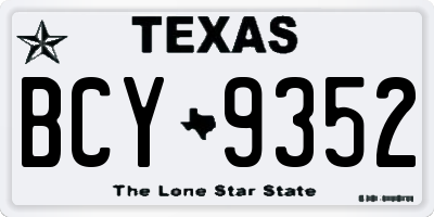 TX license plate BCY9352