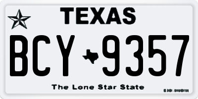 TX license plate BCY9357