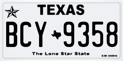 TX license plate BCY9358