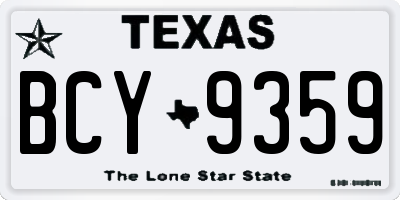 TX license plate BCY9359