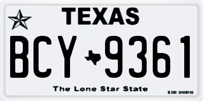 TX license plate BCY9361