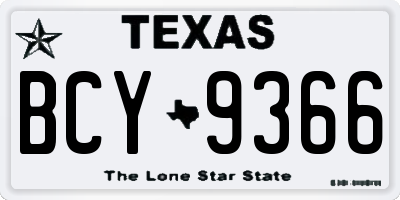 TX license plate BCY9366