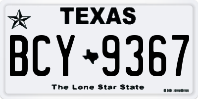 TX license plate BCY9367