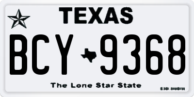 TX license plate BCY9368
