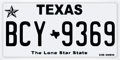 TX license plate BCY9369