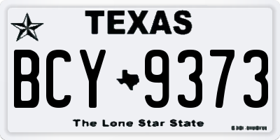 TX license plate BCY9373