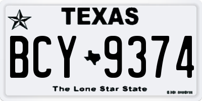TX license plate BCY9374