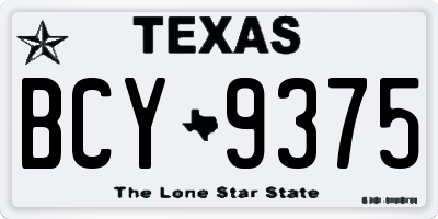 TX license plate BCY9375