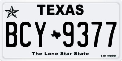 TX license plate BCY9377