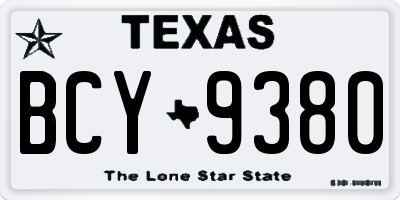 TX license plate BCY9380