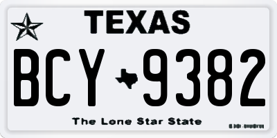 TX license plate BCY9382