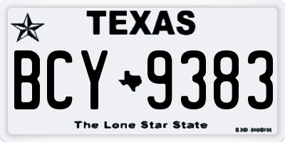TX license plate BCY9383
