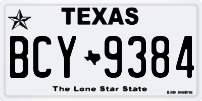 TX license plate BCY9384