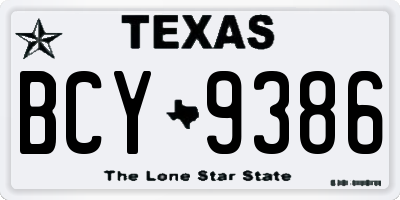 TX license plate BCY9386