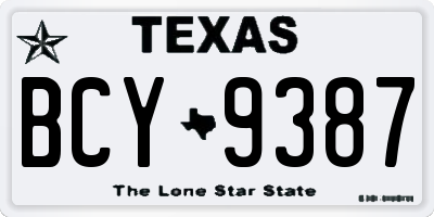 TX license plate BCY9387