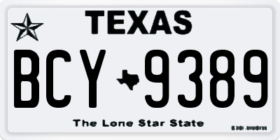 TX license plate BCY9389