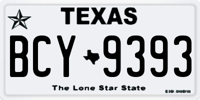TX license plate BCY9393