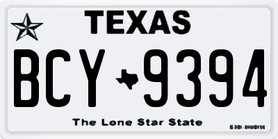 TX license plate BCY9394