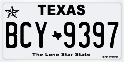 TX license plate BCY9397