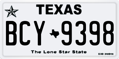 TX license plate BCY9398