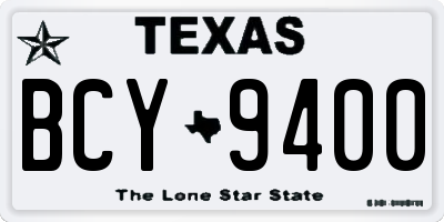 TX license plate BCY9400