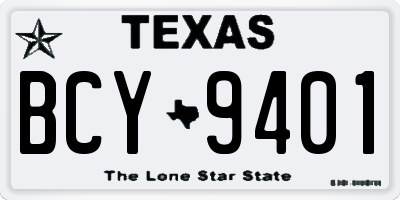 TX license plate BCY9401
