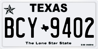 TX license plate BCY9402