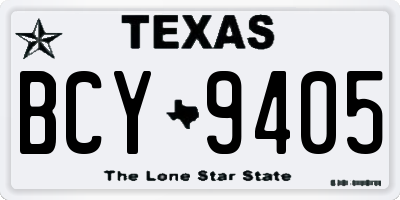 TX license plate BCY9405